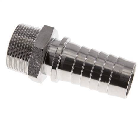 Pilier de tuyau 32x48 mm & R1-1/4'' en acier inoxydable 1.4301 avec filetage mâle DIN EN 14423