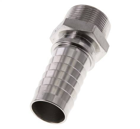 Pilier de tuyau 32x48 mm & R1-1/4'' en acier inoxydable 1.4301 avec filetage mâle DIN EN 14423