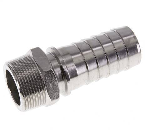 38x54 mm & R1-1/2'' Stainless Steel 1.4301 Hose Pillar with Male Threads DIN EN 14423