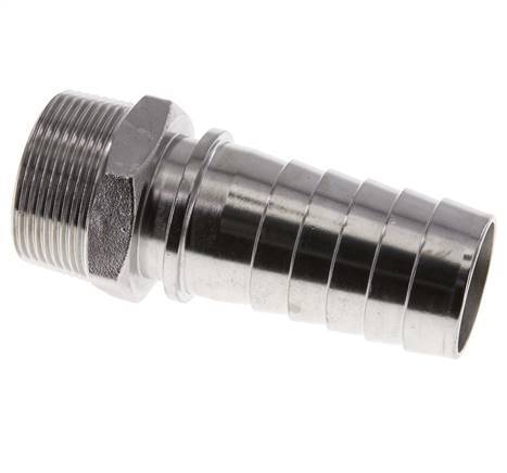 38x54 mm & R1-1/2'' Stainless Steel 1.4301 Hose Pillar with Male Threads DIN EN 14423
