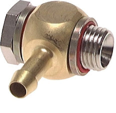 Barbie de tuyau coude en laiton de 6 mm (1/4'') et G1/8'' avec filets mâles elastomère rotatif