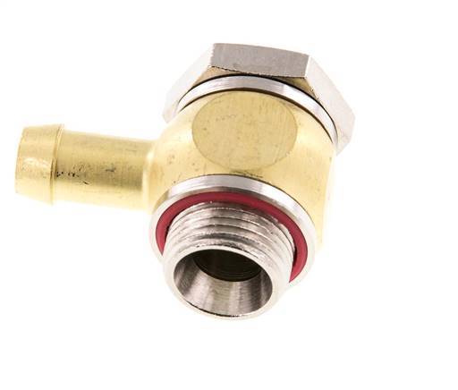 Coude de tuyau en laiton de 9 mm (3/8'') et G3/8'' avec filets mâles rotatifs en elastomère