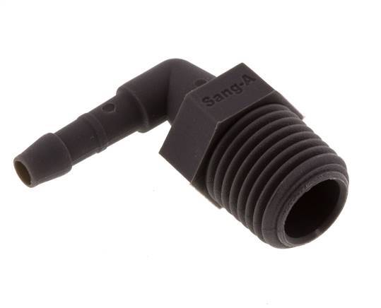Embout coude PA 6 de 4 mm & R1/4'' avec filetage mâle [10 pièces].