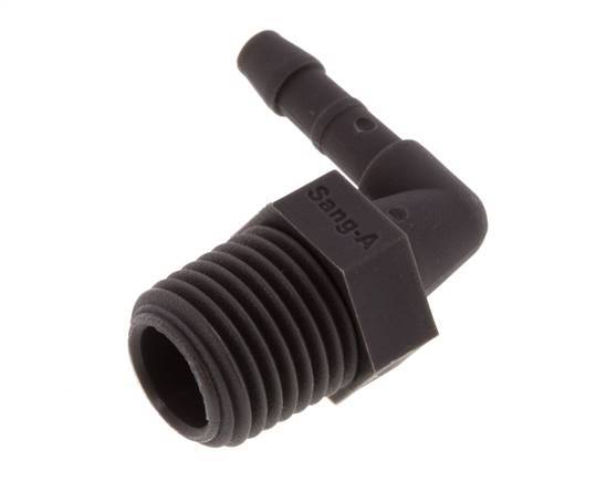 Embout coude PA 6 de 4 mm & R1/4'' avec filetage mâle [10 pièces].