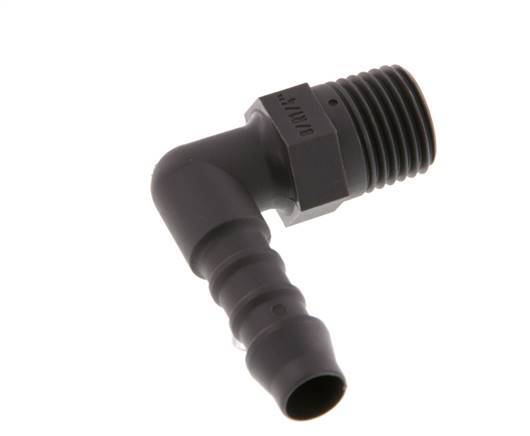 Embout de tuyau flexible coude PA 6 de 8 mm (5/16'') et R1/4'' avec filetage mâle [10 pièces].