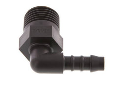 Embout de tuyau flexible coudé PA 6 de 8 mm (5/16'') et R1/2'' avec filetage mâle [5 pièces].
