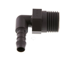 Embout de tuyau flexible coude PA 6 de 8 mm (5/16'') et R1/2'' avec filetage mâle [5 pièces].
