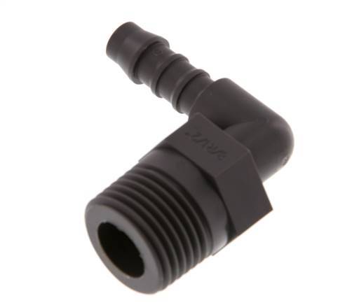 Embout de tuyau flexible coudé PA 6 de 8 mm (5/16'') et R1/2'' avec filetage mâle [5 pièces].