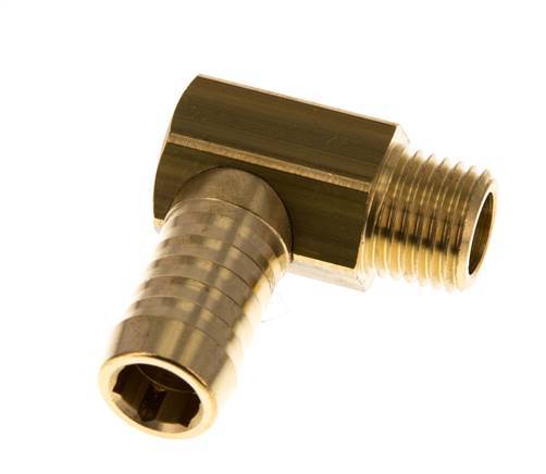 Raccord coude en laiton de 13 mm (1/2'') et M14x1,5 (conique) avec filetage mâle pour tuyau flexible