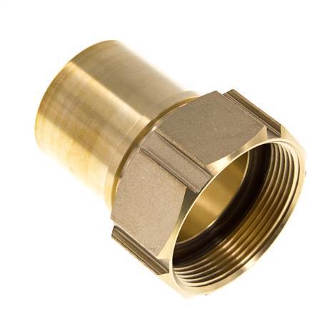 50 mm (2'') & G2'' Brass Hose Barb Union Nut Flat Sealing Polyurethane Safety collars EN 14420-5 (DIN 2817)