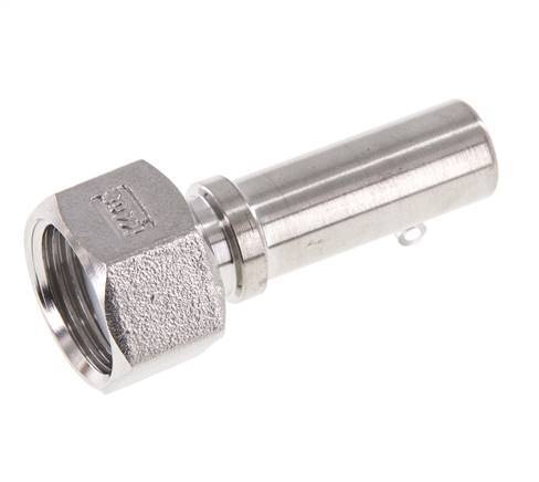 13 mm (1/2'') & G1/2'' Stainless Steel 1.4401 Hose Barb Union Nut Flat Sealing PTFE Safety collars EN 14420-5 (DIN 2817)