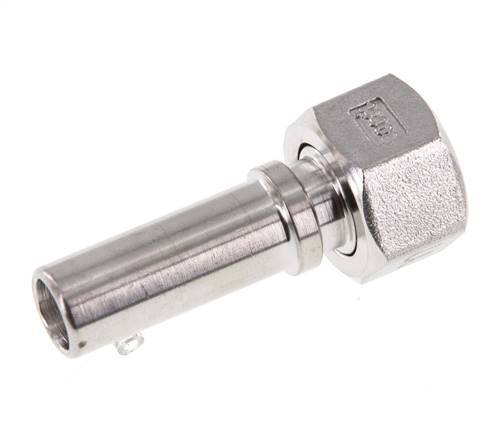 13 mm (1/2'') & G1/2'' Acier inoxydable 1.4401 Barre de tuyau Écrou-union Joint plat PTFE Colliers de securite EN 14420-5 (DIN 2817)