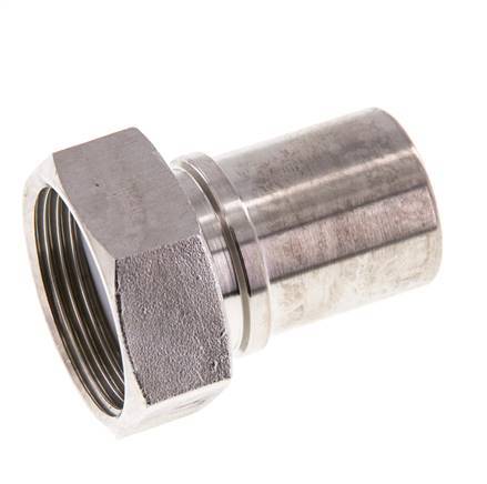 32 mm (1-1/4'') & G1-1/4'' Acier inoxydable 1.4401 Barre à tuyau Écrou-union Joint plat PTFE Colliers de securite EN 14420-5 (DIN 2817)