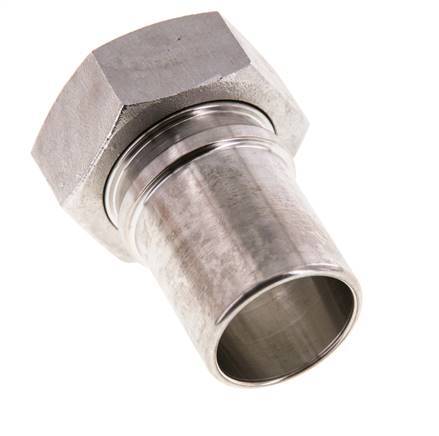 32 mm (1-1/4'') & G1-1/4'' Acier inoxydable 1.4401 Barre à tuyau Écrou-union Joint plat PTFE Colliers de securite EN 14420-5 (DIN 2817)