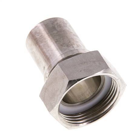 32 mm (1-1/4'') & G1-1/4'' Acier inoxydable 1.4401 Barre à tuyau Écrou-union Joint plat PTFE Colliers de securite EN 14420-5 (DIN 2817)