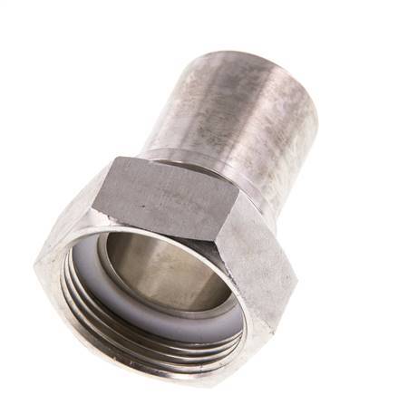32 mm (1-1/4'') & G1-1/4'' Acier inoxydable 1.4401 Barre à tuyau Écrou-union Joint plat PTFE Colliers de securite EN 14420-5 (DIN 2817)
