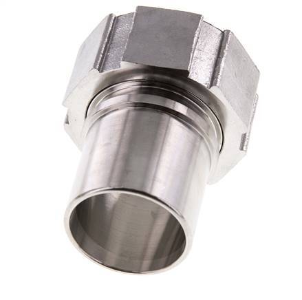 38 mm (1-1/2'') & G1-1/2'' Acier inoxydable 1.4401 Barb à tuyau Écrou-union Joint plat PTFE Colliers de securite EN 14420-5 (DIN 2817)