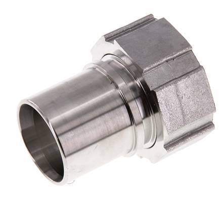 38 mm (1-1/2'') & G1-1/2'' Acier inoxydable 1.4401 Barb à tuyau Écrou-union Joint plat PTFE Colliers de securite EN 14420-5 (DIN 2817)