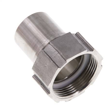 38 mm (1-1/2'') & G1-1/2'' Acier inoxydable 1.4401 Barb à tuyau Écrou-union Joint plat PTFE Colliers de securite EN 14420-5 (DIN 2817)