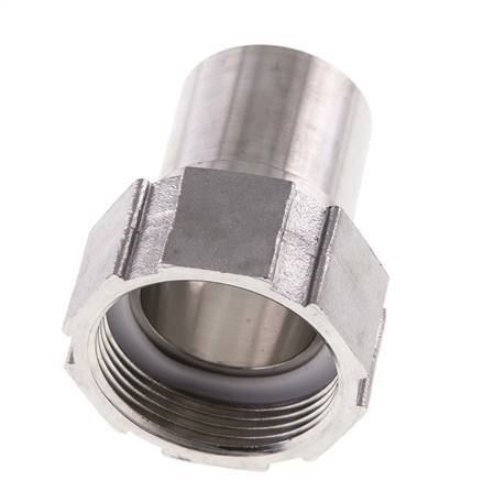 38 mm (1-1/2'') & G1-1/2'' Acier inoxydable 1.4401 Barb à tuyau Écrou-union Joint plat PTFE Colliers de securite EN 14420-5 (DIN 2817)
