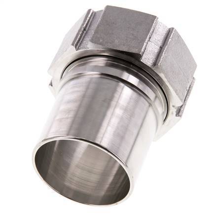 50 mm (2'') & G2'' Acier inoxydable 1.4401 Barb à tuyau Écrou-union Joint plat PTFE Colliers de securite EN 14420-5 (DIN 2817)