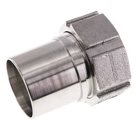 50 mm (2'') & G2'' Acier inoxydable 1.4401 Barb à tuyau Écrou-union Joint plat PTFE Colliers de securite EN 14420-5 (DIN 2817)