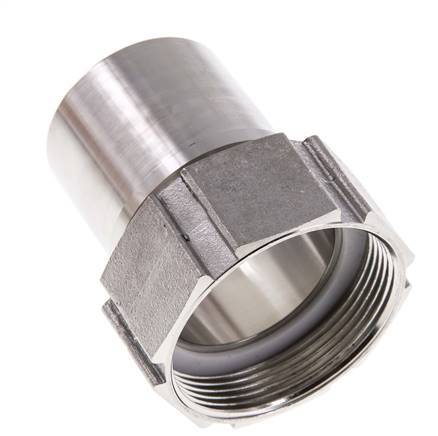 50 mm (2'') & G2'' Acier inoxydable 1.4401 Barb à tuyau Écrou-union Joint plat PTFE Colliers de securite EN 14420-5 (DIN 2817)