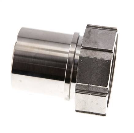 63 mm (2-1/2'') & G2-1/2'' Acier inoxydable 1.4401 Barb à tuyau Écrou-union Joint plat PTFE Colliers de securite EN 14420-5 (DIN 2817)