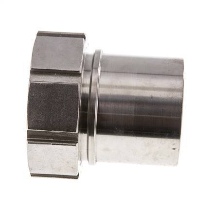 75 mm (3'') & G3'' Stainless Steel 1.4401 Hose Barb Union Nut Flat Sealing PTFE Safety collars EN 14420-5 (DIN 2817)