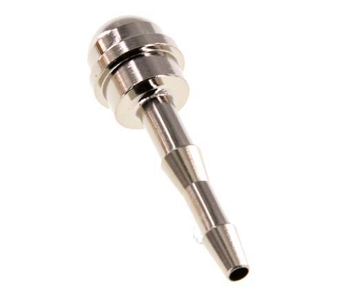 Embout de tuyau en laiton nickelé de 4 mm sans écrou d'accouplement (G3/8'') 14.5mm [2 Pièces].