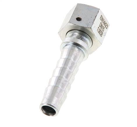 Pilier de tuyau en acier zingue 13x25 mm & G1/2'' avec ecrou-raccord DIN EN 14423 / DIN 2826