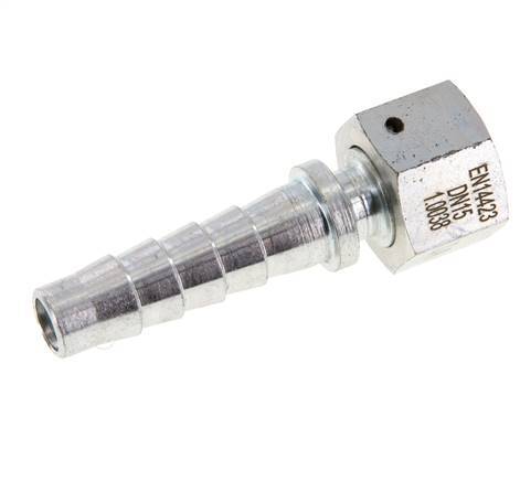 Pilier de tuyau en acier zingue 13x25 mm & G1/2'' avec ecrou-raccord DIN EN 14423 / DIN 2826