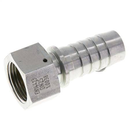 Pilier de tuyau en acier zingue 25x40 mm & G1'' avec ecrou-raccord DIN EN 14423 / DIN 2826