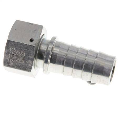 Pilier de tuyau en acier zingue 25x40 mm & G1'' avec ecrou-raccord DIN EN 14423 / DIN 2826