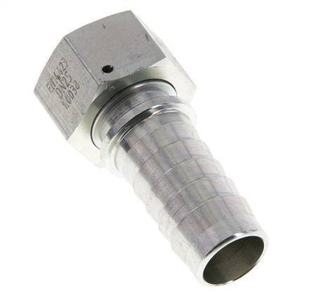 Pilier de tuyau en acier zingue 25x40 mm & G1'' avec ecrou-raccord DIN EN 14423 / DIN 2826