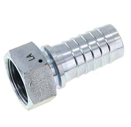 Pilier de tuyau en acier zingue 32x48 mm & G1-1/4'' avec ecrou-raccord DIN EN 14423 / DIN 2826