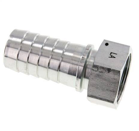 Pilier de tuyau en acier zingue 38x54 mm & G1-1/2'' avec ecrou-raccord DIN EN 14423 / DIN 2826
