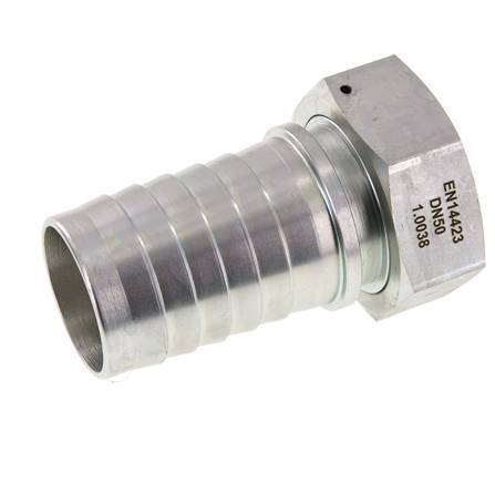 Colonne de tuyau en acier zingue 50x68 mm & G2'' avec ecrou-raccord DIN EN 14423 / DIN 2826