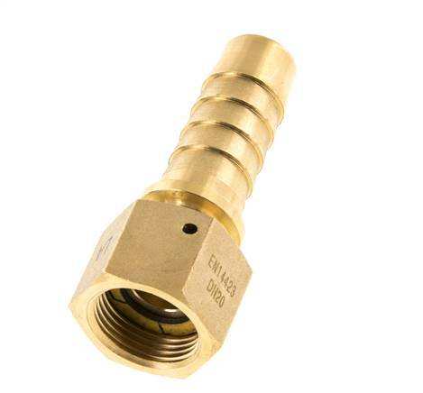 Pilier de tuyau en laiton 19x33 mm & G3/4'' avec ecrou-raccord DIN EN 14423 / DIN 2826