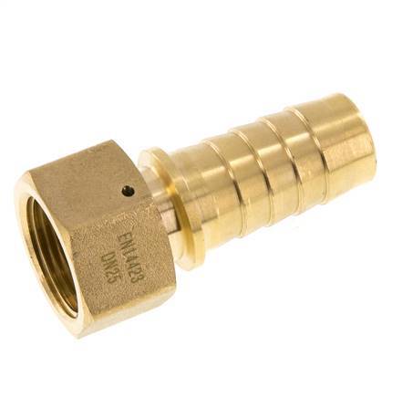 Pilier de tuyau en laiton 25x40 mm & G1'' avec ecrou-raccord DIN EN 14423 / DIN 2826