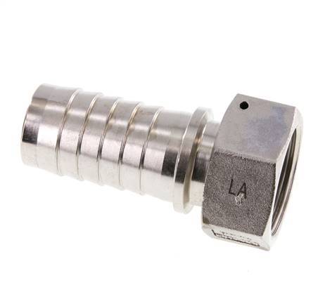 Pilier de tuyau 32x48 mm & G1-1/4'' en acier inoxydable 1.4301 avec ecrou-raccord DIN EN 14423 / DIN 2826