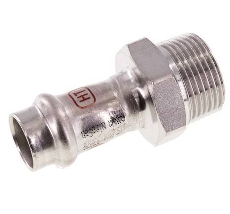 Raccord à sertir - 15mm Femelle & R 3/4'' Mâle - Acier inoxydable