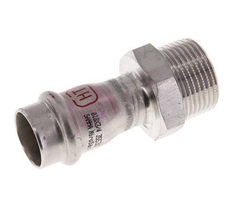 Raccord à sertir - 18mm Femelle & R 3/4'' Mâle - Acier inoxydable