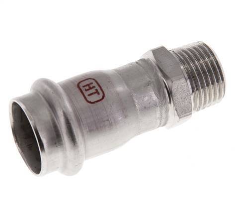 Raccord à sertir - 22mm Femelle & R 1/2'' Mâle - Acier inoxydable