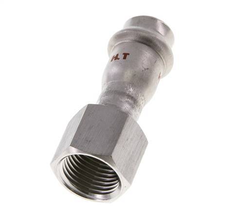 Raccord à sertir - 15mm Femelle & Rp 1/2'' Femelle - Acier inoxydable