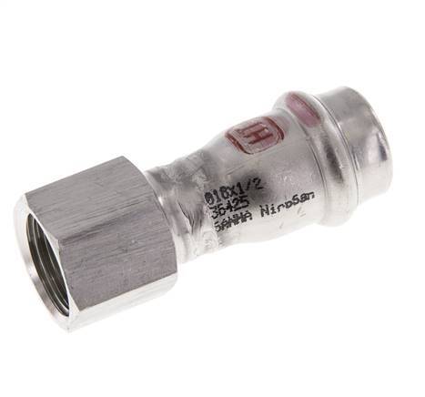 Raccord à sertir - 18mm Femelle & Rp 1/2'' Femelle - Acier inoxydable