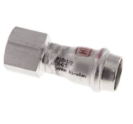 Raccord à sertir - 18mm Femelle & Rp 1/2'' Femelle - Acier inoxydable