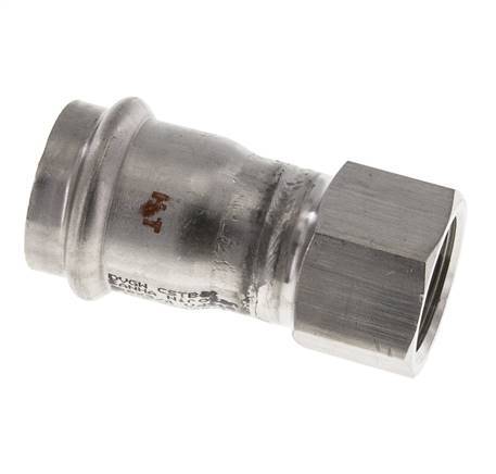 Raccord à sertir - 28mm Femelle & Rp 3/4'' Femelle - Acier inoxydable