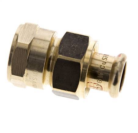 Raccord union à sertir - 15mm femelle & Rp 3/4'' femelle - Joint plat en alliage de cuivre