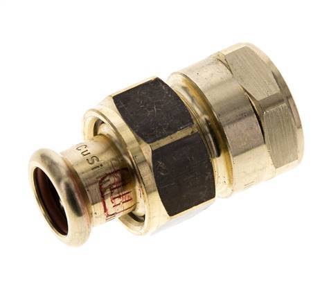Raccord union à sertir - 15mm femelle & Rp 3/4'' femelle - Joint plat en alliage de cuivre